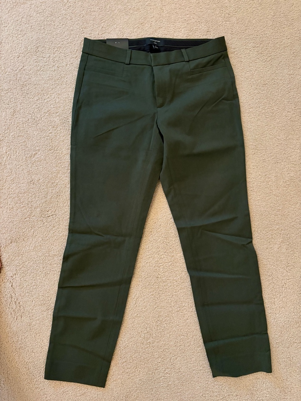 Banana Republic Olive Green Straight-Leg Dress Pants